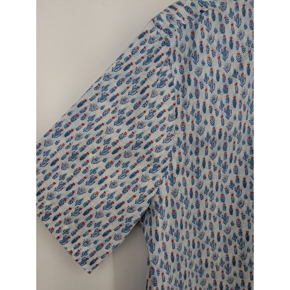 Pronto Uomo Button Up Shirt Men Size XL Allover Cactus Print Casual Preppy Boho - Picture 6 of 8